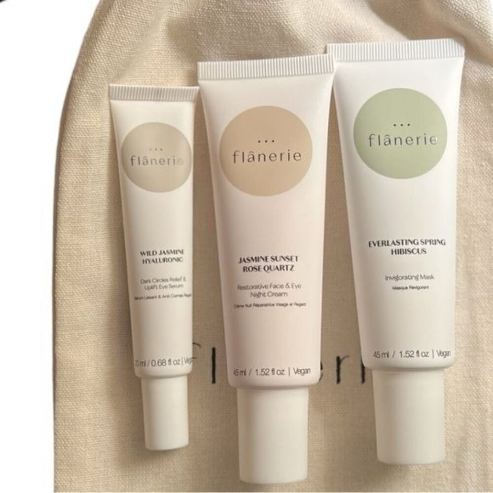 NEW Flanerie Rest & Rebalance Set Eye Serum Mask & Face & Eye Cream Set French - Picture 2 of 7